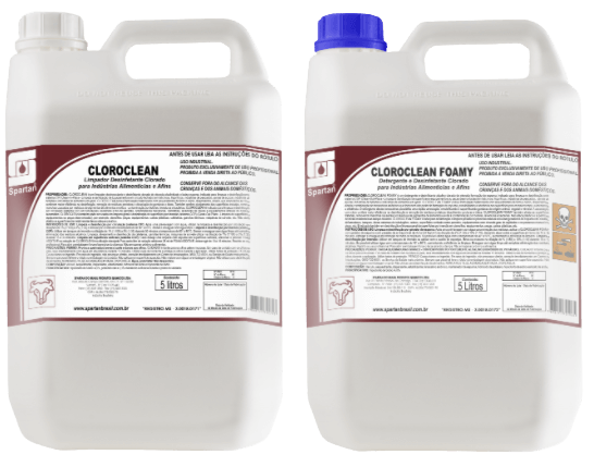 Cloroclean e Cloroclean Foamy - Spartan, para limpeza de caixa d'água.